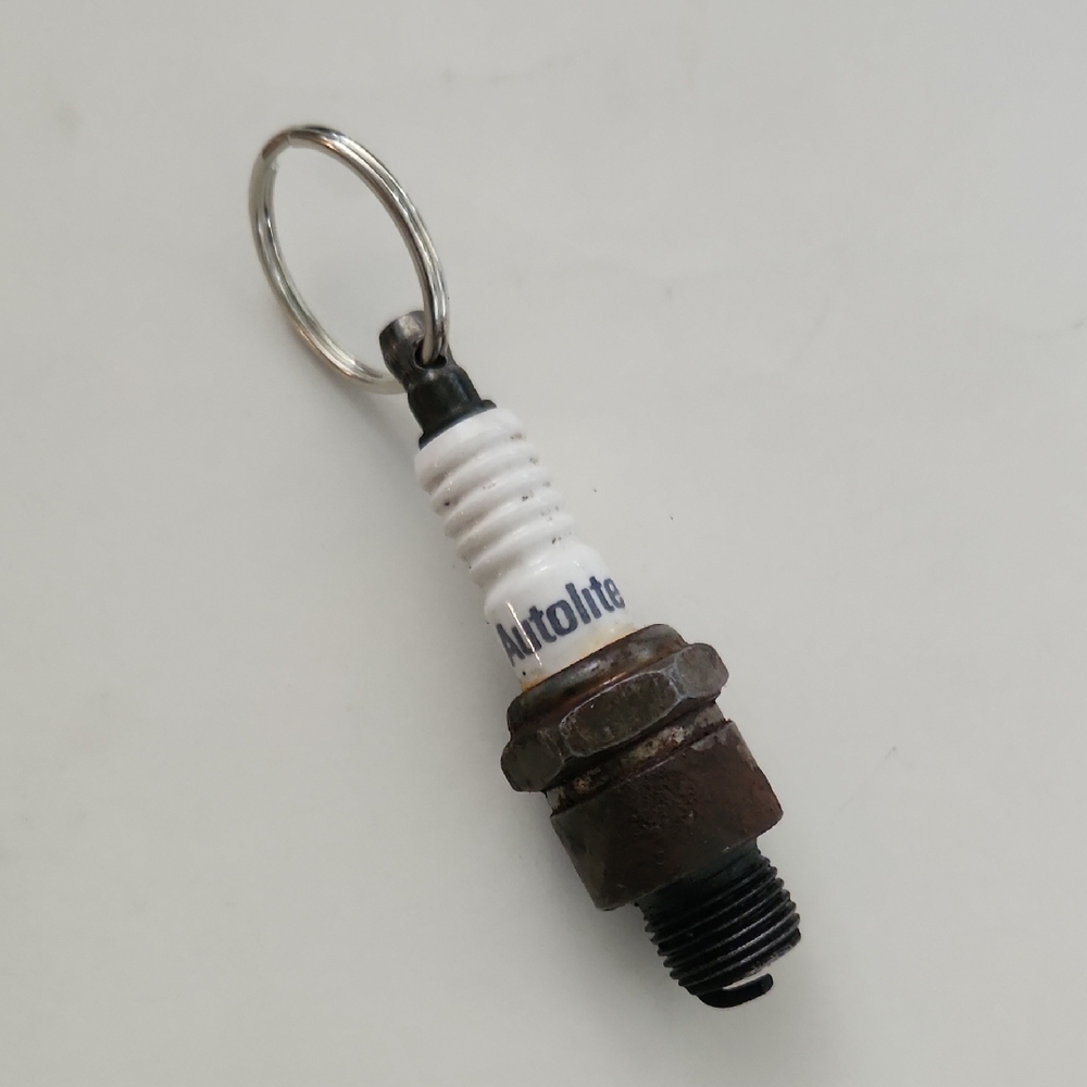 Retro Autolite 216 Handmade Vehicle Spark Plug Keychain Perfect For Mechanic